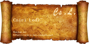 Csiri Leó névjegykártya